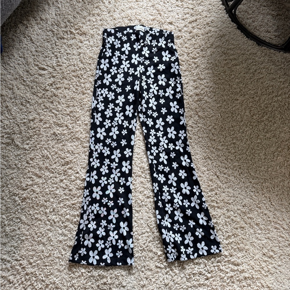 Urban Outfitters Black and White Floral Kids Pants